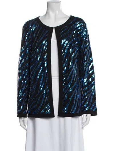 Pre-owned Bob Mackie Patterned Evening Jacket In Black