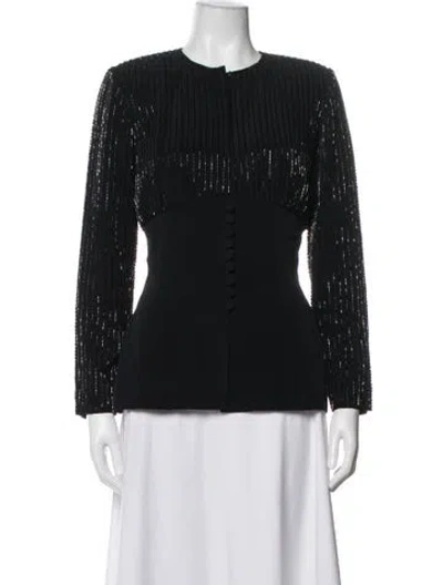 Pre-owned Bob Mackie Patterned Evening Jacket In Black