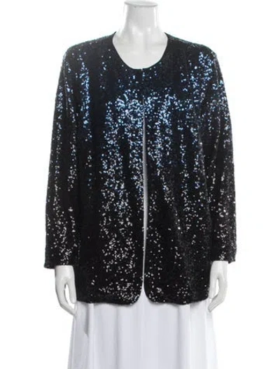 Pre-owned Bob Mackie Patterned Evening Jacket In Black