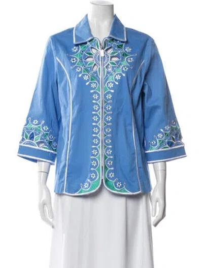 Pre-owned Bob Mackie Patterned Jacket In Blue