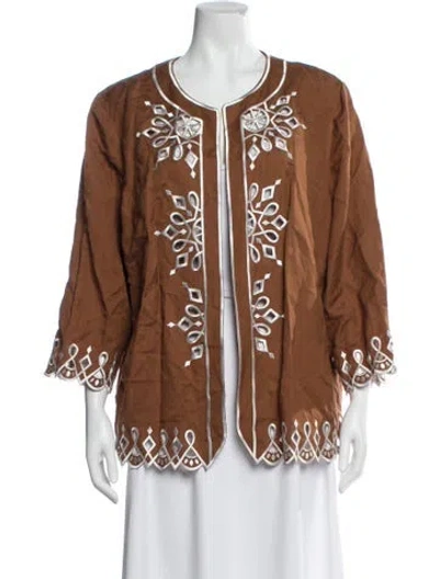 Pre-owned Bob Mackie Patterned Jacket In Brown