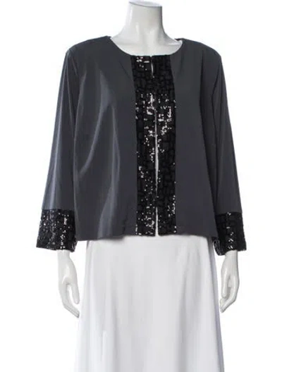 Pre-owned Bob Mackie Patterned Jacket In Gray