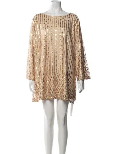 Pre-owned Bob Mackie Patterned Mini Dress W/ Tags In Neutrals