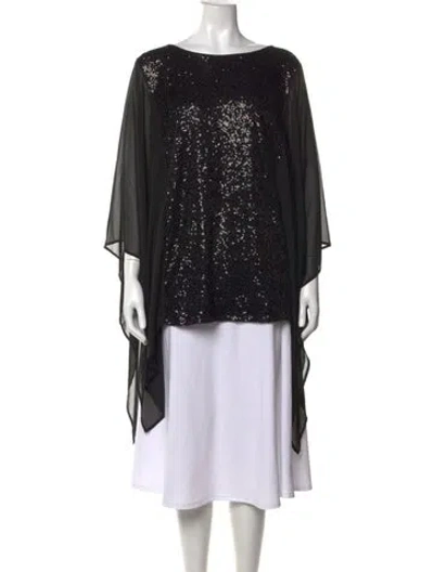 Pre-owned Bob Mackie Patterned Off-the-shoulder Top W/ Tags In Black