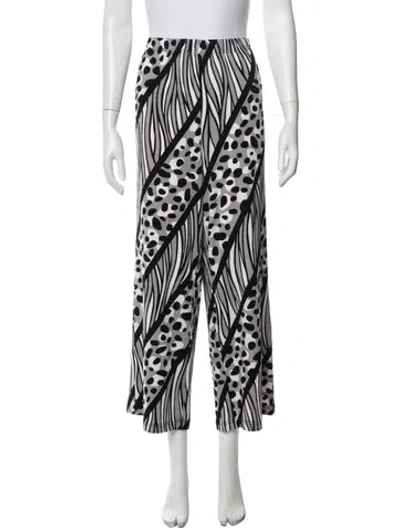 Pre-owned Bob Mackie Patterned Wide Leg Pants In Black
