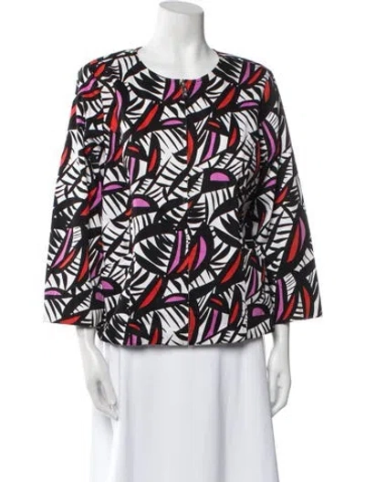 Pre-owned Bob Mackie Printed Evening Jacket In Black