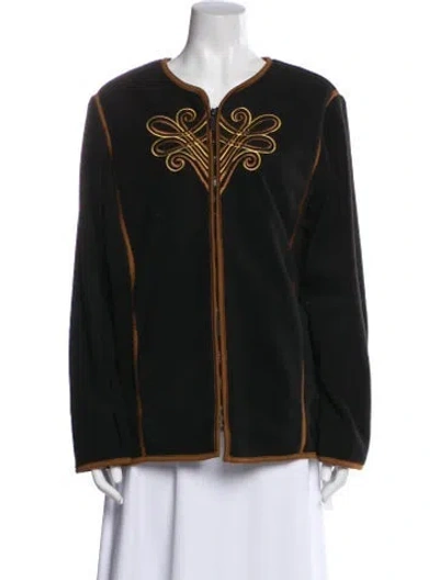 Pre-owned Bob Mackie Printed Evening Jacket In Black