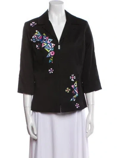 Pre-owned Bob Mackie Printed Evening Jacket In Black