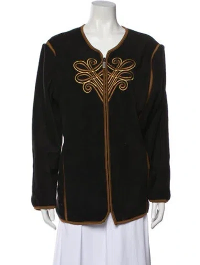 Pre-owned Bob Mackie Printed Evening Jacket In Black