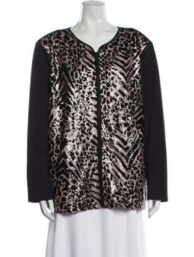Pre-owned Bob Mackie Printed Evening Jacket In Black