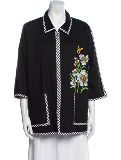 Pre-owned Bob Mackie Printed Evening Jacket In Black