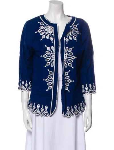 Pre-owned Bob Mackie Printed Evening Jacket In Blue