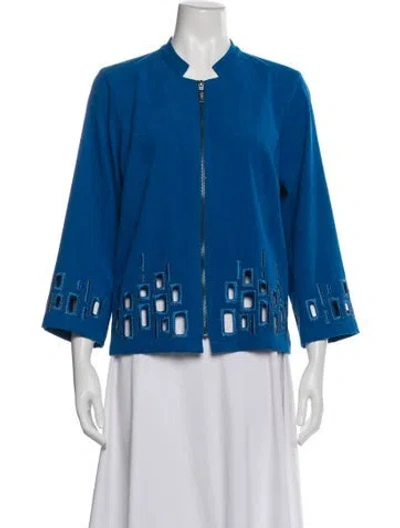 Pre-owned Bob Mackie Printed Evening Jacket In Blue