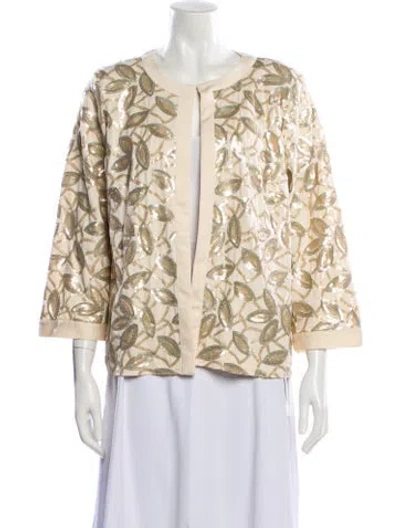 Pre-owned Bob Mackie Printed Evening Jacket In Neutral