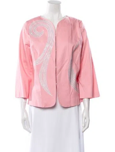 Pre-owned Bob Mackie Printed Evening Jacket In Pink