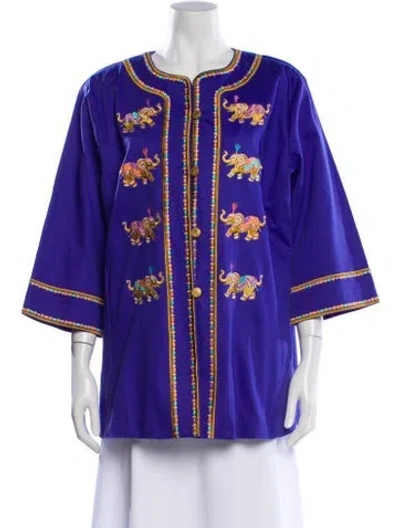 Pre-owned Bob Mackie Printed Evening Jacket In Purple