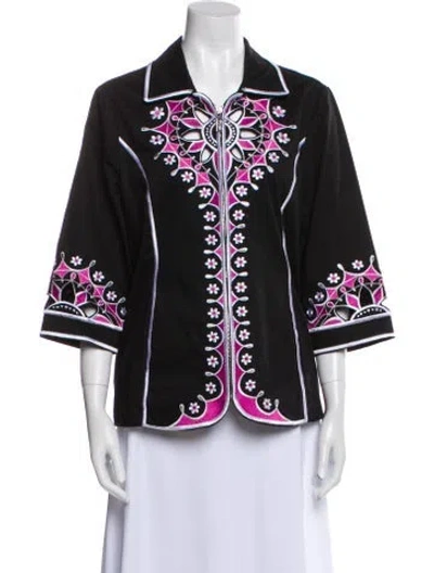 Pre-owned Bob Mackie Printed Jacket In Black