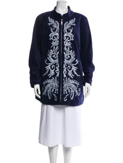 Pre-owned Bob Mackie Printed Jacket In Blue