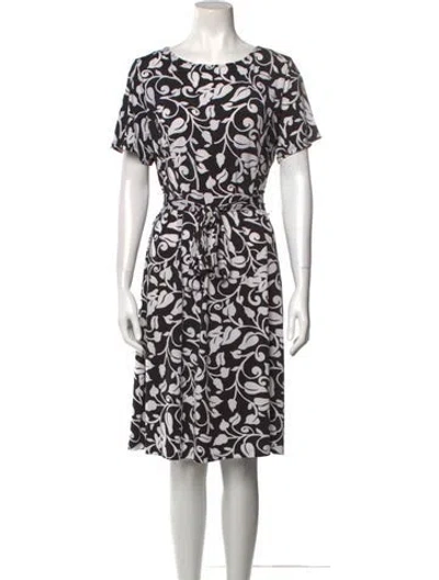 Pre-owned Bob Mackie Printed Knee-length Dress In Black