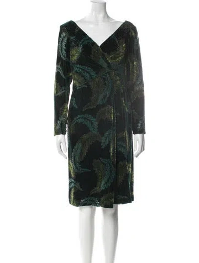 Pre-owned Bob Mackie Printed Knee-length Dress In Green