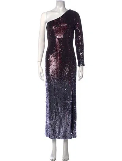 Pre-owned Bob Mackie Printed Long Dress In Blue