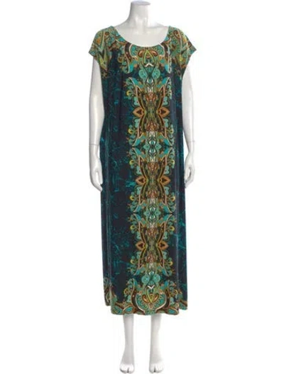 Pre-owned Bob Mackie Printed Long Dress In Multi