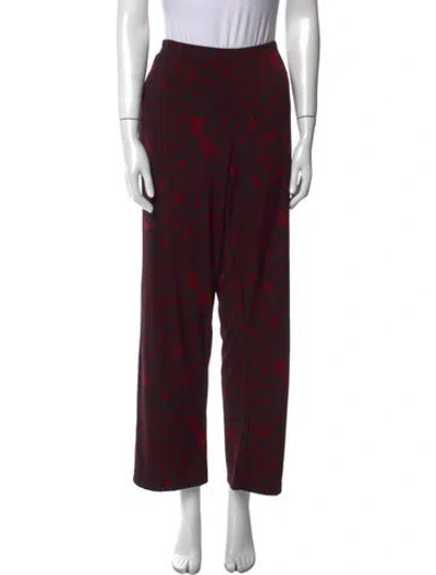 Pre-owned Bob Mackie Printed Wide Leg Pants In Red
