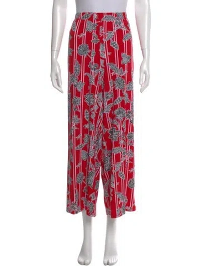 Pre-owned Bob Mackie Printed Wide Leg Pants In Red