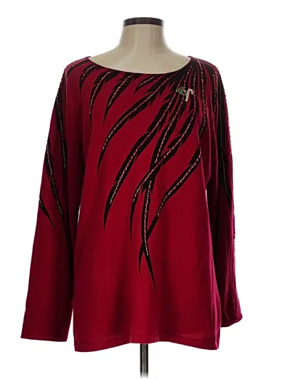 Pre-owned Bob Mackie Pullover Sweater In Red