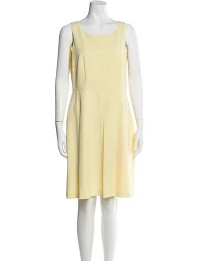 Pre-owned Bob Mackie Scoop Neck Knee-length Dress In Yellow