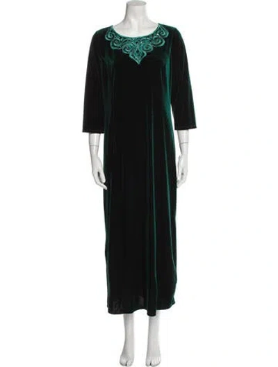 Pre-owned Bob Mackie Scoop Neck Long Dress In Green