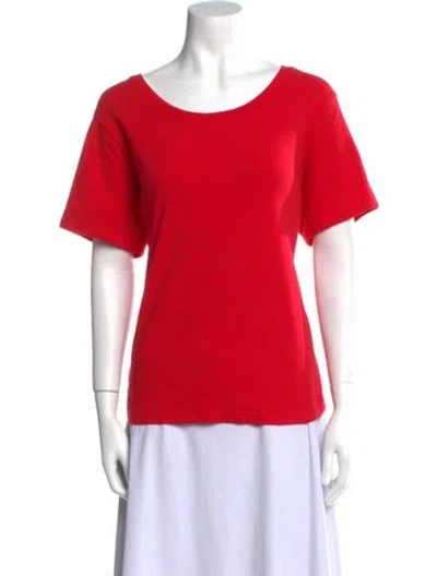 Pre-owned Bob Mackie Scoop Neck Short Sleeve T-shirt In Red