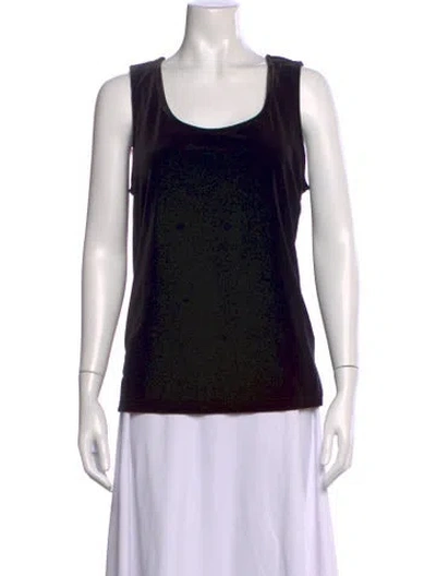 Pre-owned Bob Mackie Scoop Neck Sleeveless Top In Black