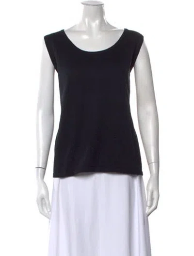 Pre-owned Bob Mackie Scoop Neck Sleeveless Top In Black