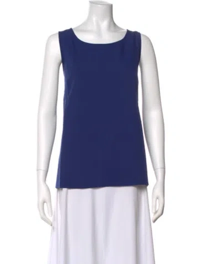 Pre-owned Bob Mackie Scoop Neck Sleeveless Top In Blue