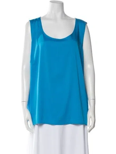 Pre-owned Bob Mackie Scoop Neck Sleeveless Top In Blue
