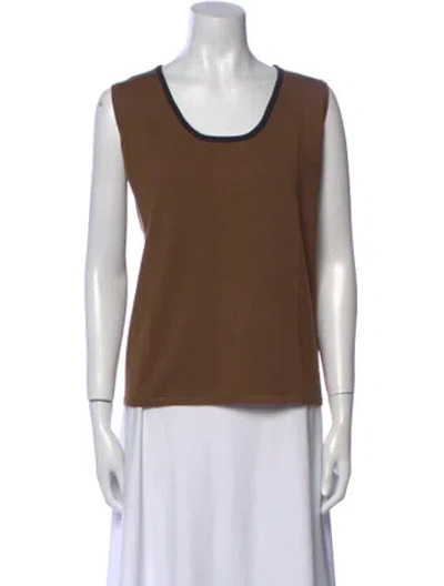 Pre-owned Bob Mackie Scoop Neck Sleeveless Top In Brown