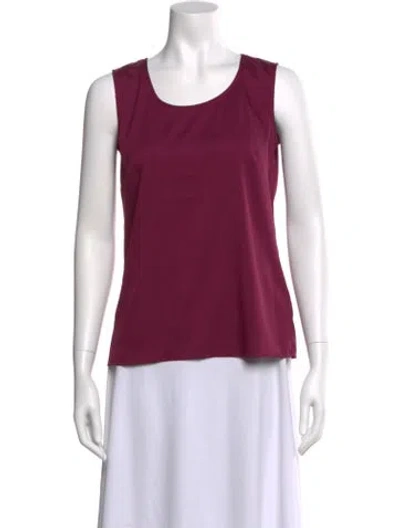 Pre-owned Bob Mackie Scoop Neck Sleeveless Top In Burgundy
