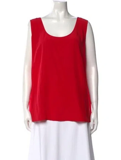 Pre-owned Bob Mackie Scoop Neck Sleeveless Top In Red