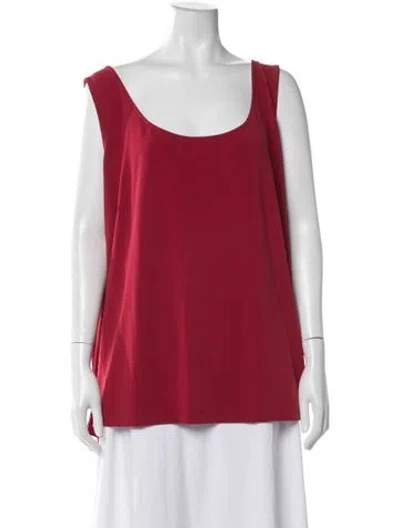 Pre-owned Bob Mackie Scoop Neck Sleeveless Top In Red