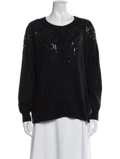 Pre-owned Bob Mackie Scoop Neck Sweater W/ Tags In Black