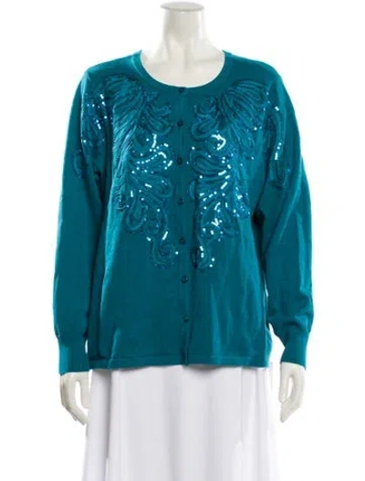 Pre-owned Bob Mackie Scoop Neck Sweater W/ Tags In Blue