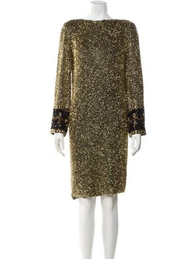 Pre-owned Bob Mackie Silk Knee-length Dress In Black