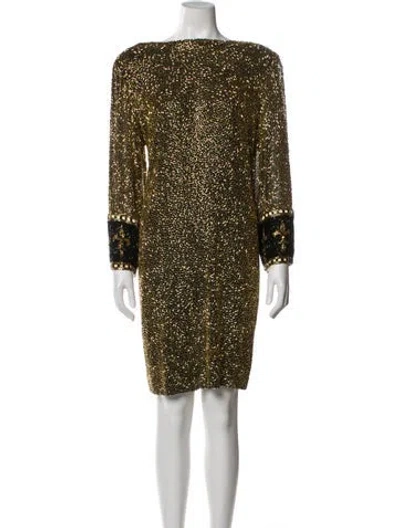 Pre-owned Bob Mackie Silk Knee-length Dress In Black