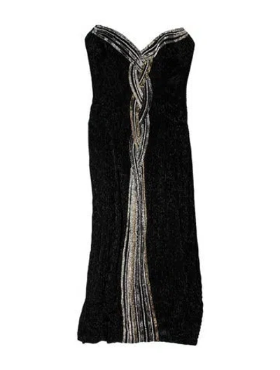 Pre-owned Bob Mackie Silk Long Dress In Black