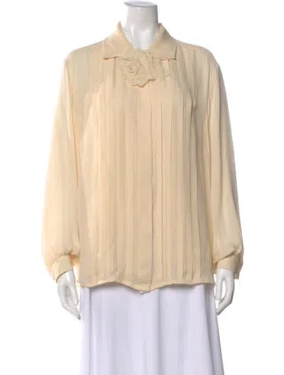 Pre-owned Bob Mackie Silk Long Sleeve Blouse In Neutral