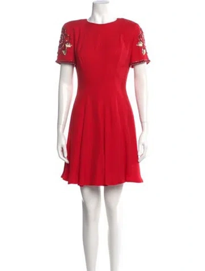 Pre-owned Bob Mackie Silk Mini Dress In Red
