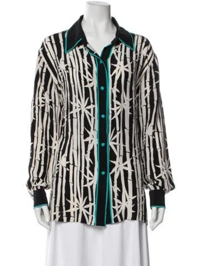 Pre-owned Bob Mackie Silk Striped Blouse In Multi