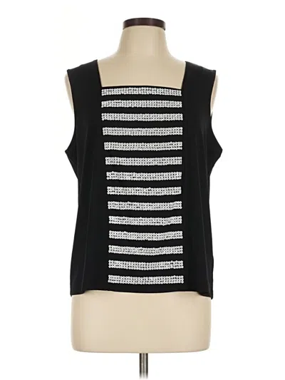 Bob Mackie Sleeveless Top Black Square Neckline Tops