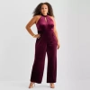 Bob Mackie Sleeveless Womens-plus Jumpsuit In Red